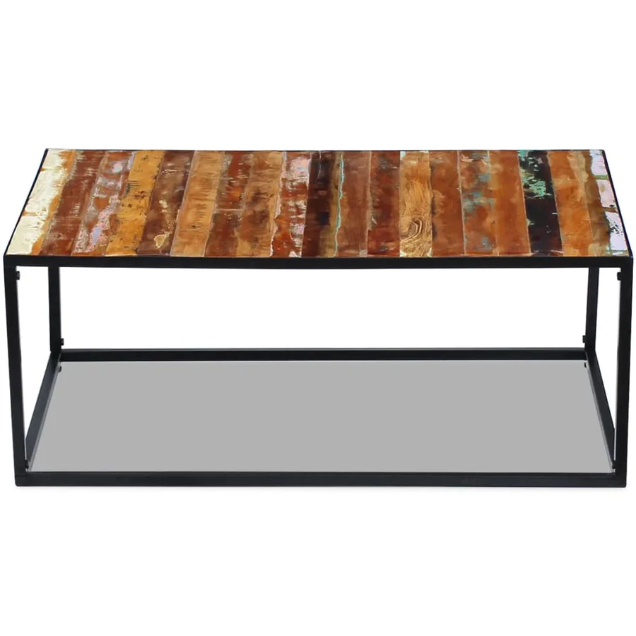 Table basse Bois de récupération massif 100x60x40 cm - 6