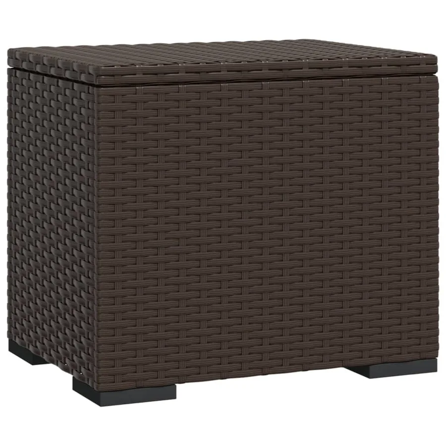 Pouf avec coussin marron 40x30x40 cm résine tressée - 5