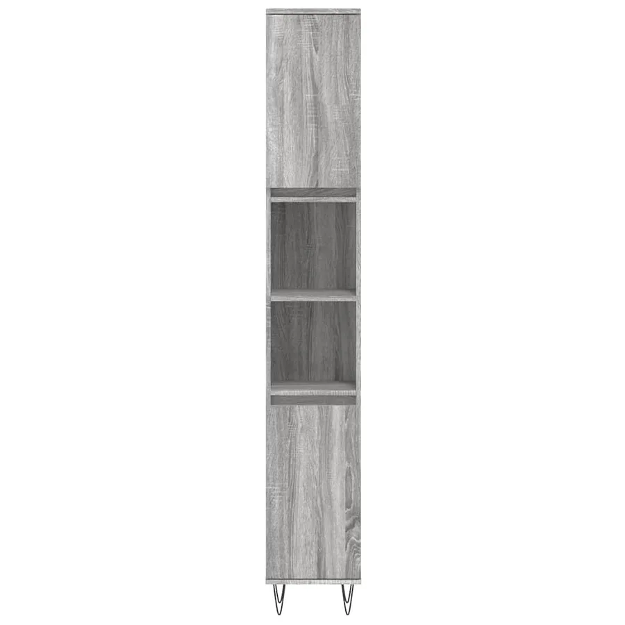 Armoire de bain sonoma gris 30x30x190 cm bois d'ingénierie - 5