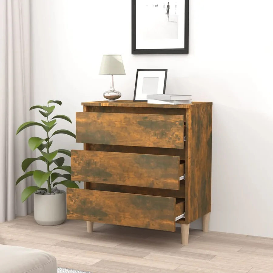 Buffet Chêne fumé 60x35x69 cm Bois d'ingénierie - 3