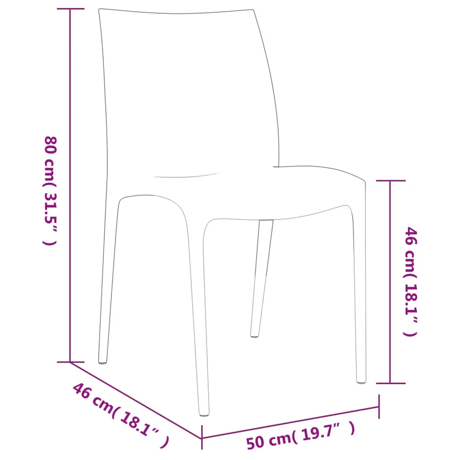 Chaises de jardin lot de 2 anthracite 50x46x80 cm polypropylène - 8