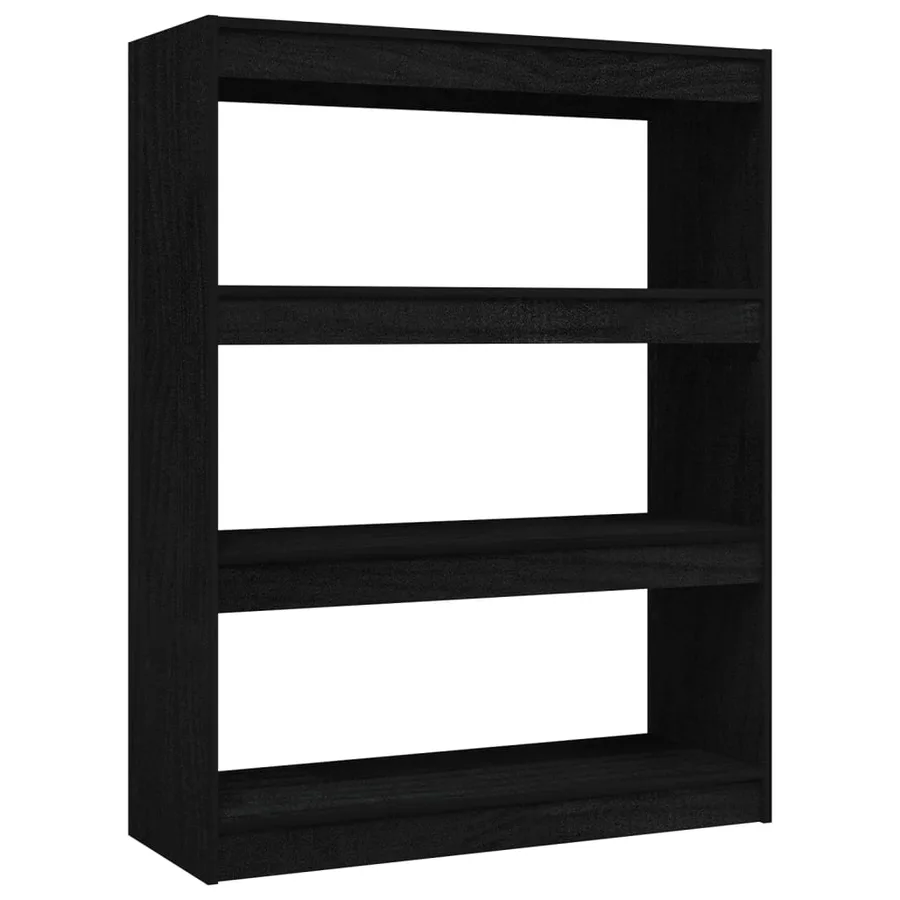 Bibliothèque/Séparateur de pièce Noir 100x30x103 cm Pin massif - 2