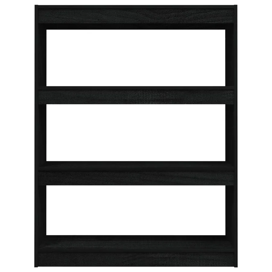 Bibliothèque/Séparateur de pièce Noir 100x30x103 cm Pin massif - 5