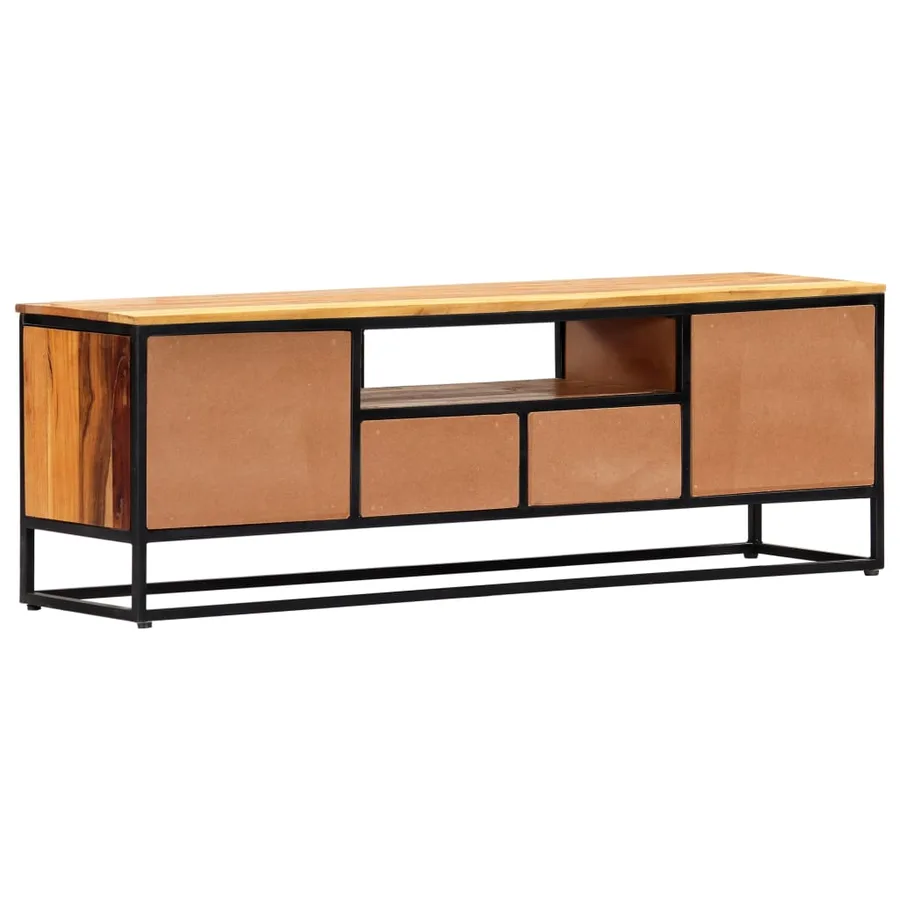 Meuble TV 120 x 30 x 40 cm Bois de récupération massif et acier - 2