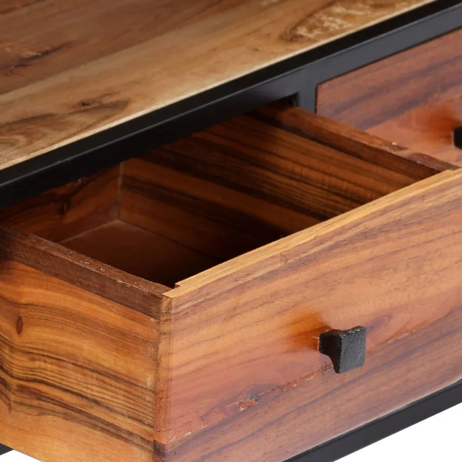 Meuble TV 120 x 30 x 40 cm Bois de récupération massif et acier - 4