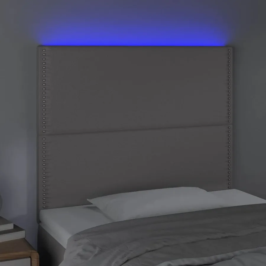 Tête de lit à LED Gris 90x5x118/128 cm Similicuir - 3
