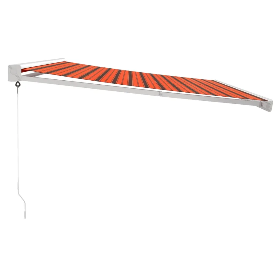 Auvent rétractable orange et marron 4,5x3 m tissu et aluminium - 4