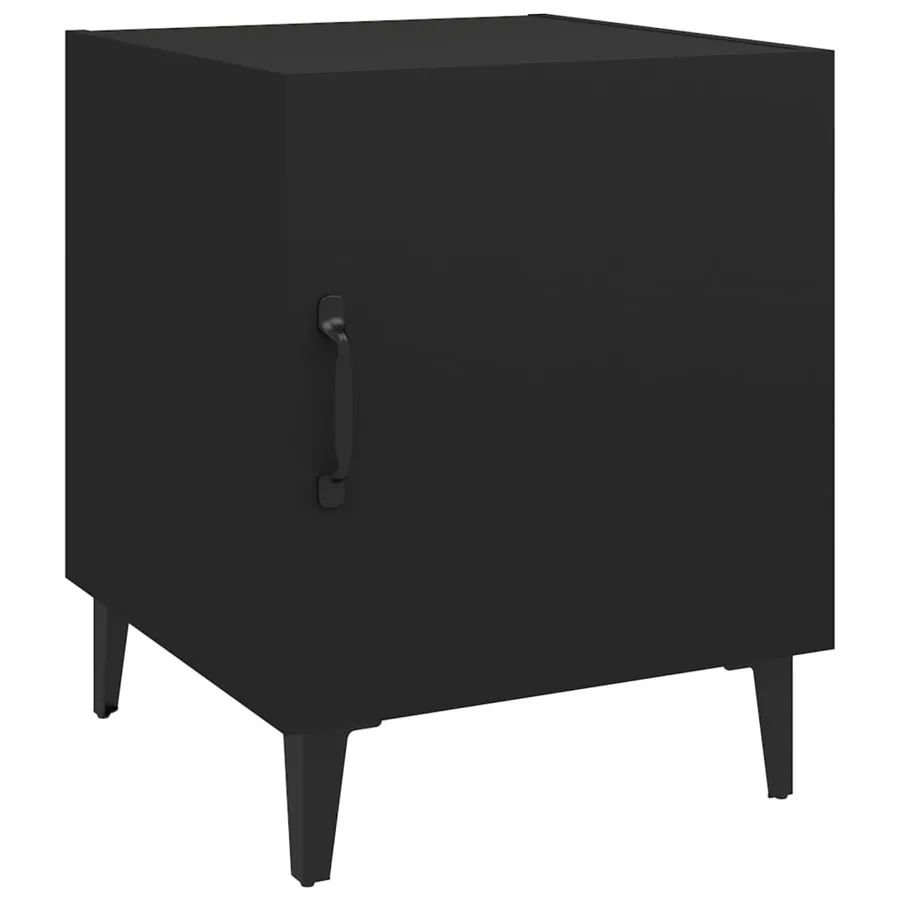 Tables de chevet 2 pcs Noir Bois d'ingénierie - 3
