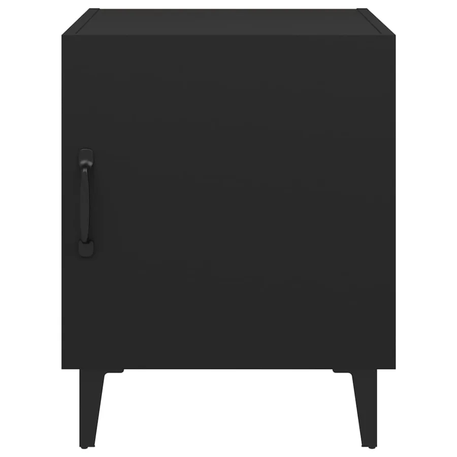 Tables de chevet 2 pcs Noir Bois d'ingénierie - 4