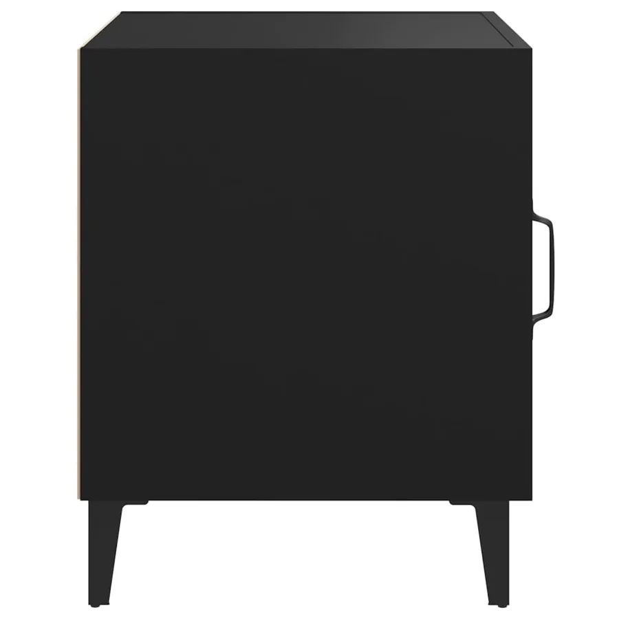 Tables de chevet 2 pcs Noir Bois d'ingénierie - 5
