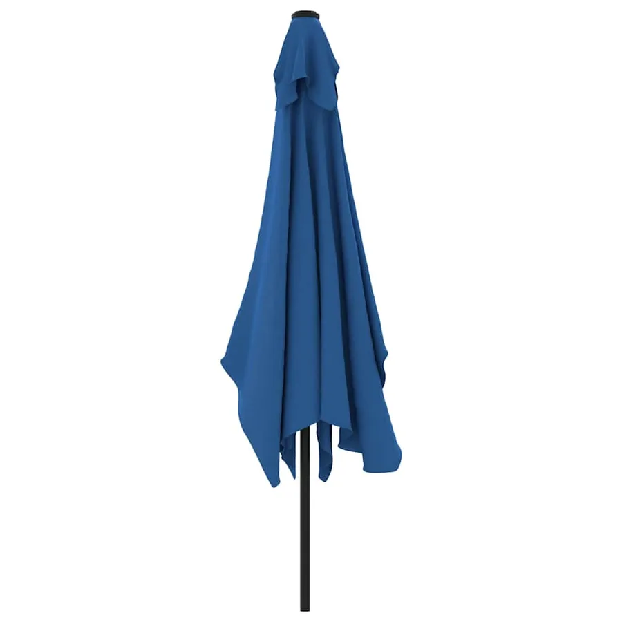 Parasol d'extérieur avec poteau en métal 300x200 cm Azuré - 4