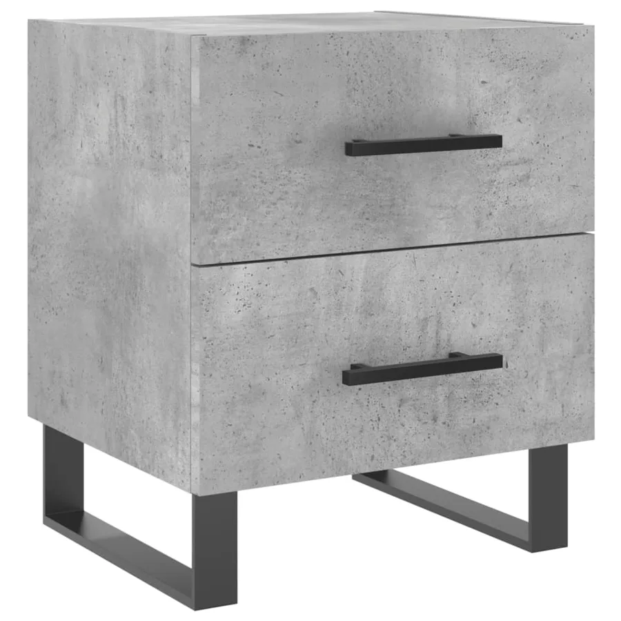 Table de chevet gris béton 40x35x47,5 cm bois d’ingénierie - 2