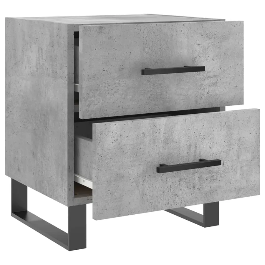 Table de chevet gris béton 40x35x47,5 cm bois d’ingénierie - 5