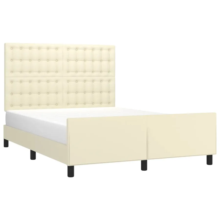 Cadre de lit sans matelas crème 140x200 cm similicuir - 3