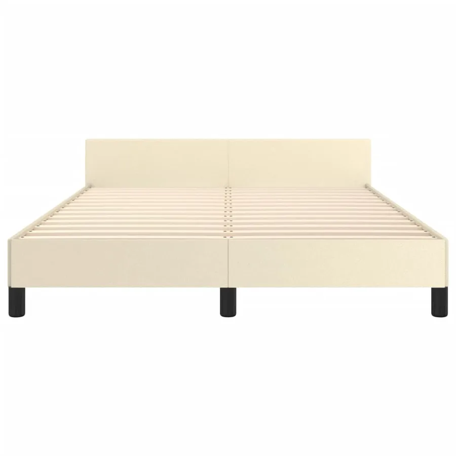 Cadre de lit sans matelas crème 140x200 cm similicuir - 6