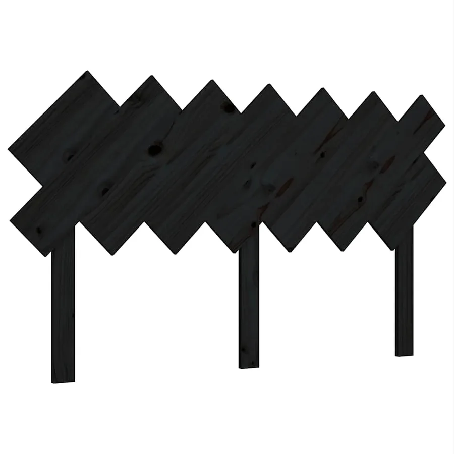 Tête de lit Noir 141x3x80,5 cm Bois massif de pin - 2