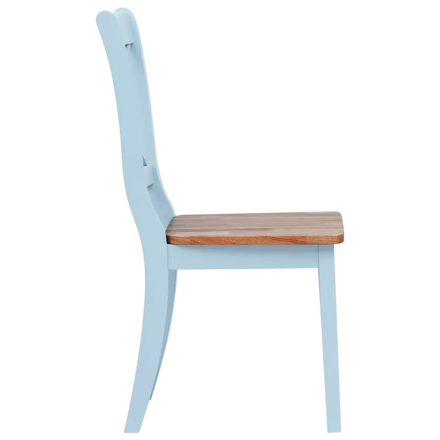 Chaises à manger lot de 6 gris et bois clair bois hévéa massif - 4