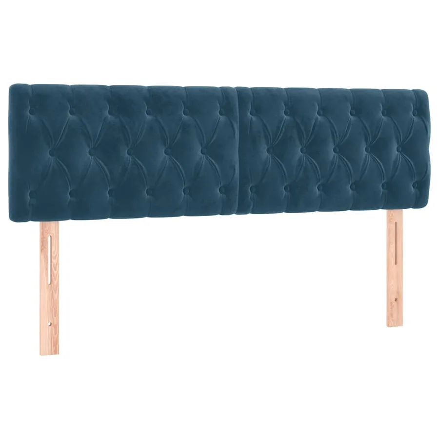 Têtes de lit Bleu foncé 144 x 7 x 78/88 cm Velours - 2
