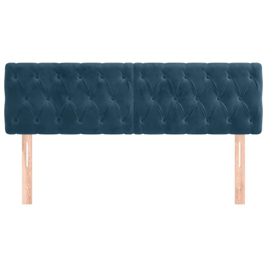 Têtes de lit Bleu foncé 144 x 7 x 78/88 cm Velours - 3