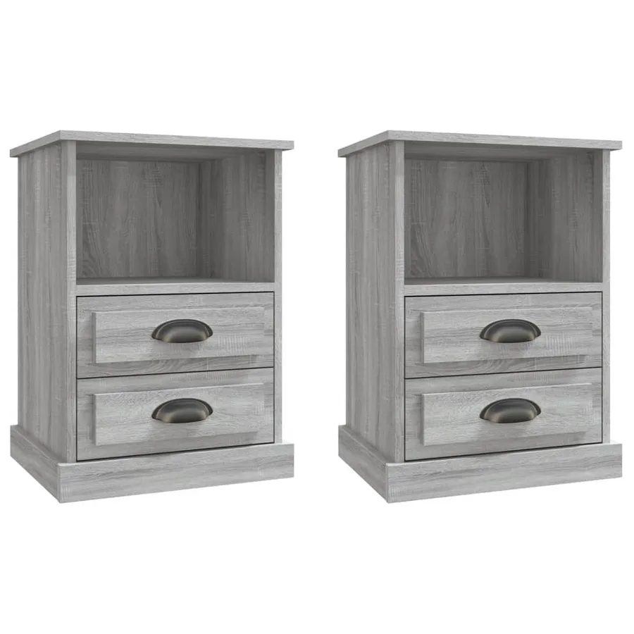 Tables de chevet 2 pcs sonoma gris 43x36x60 cm - 2