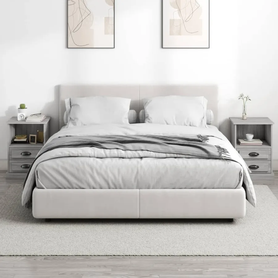 Tables de chevet 2 pcs sonoma gris 43x36x60 cm - 3
