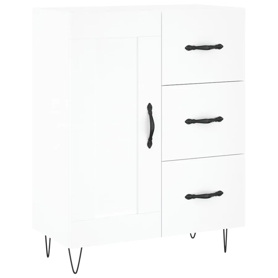 Buffet blanc 69,5x34x90 cm bois d'ingénierie - 2
