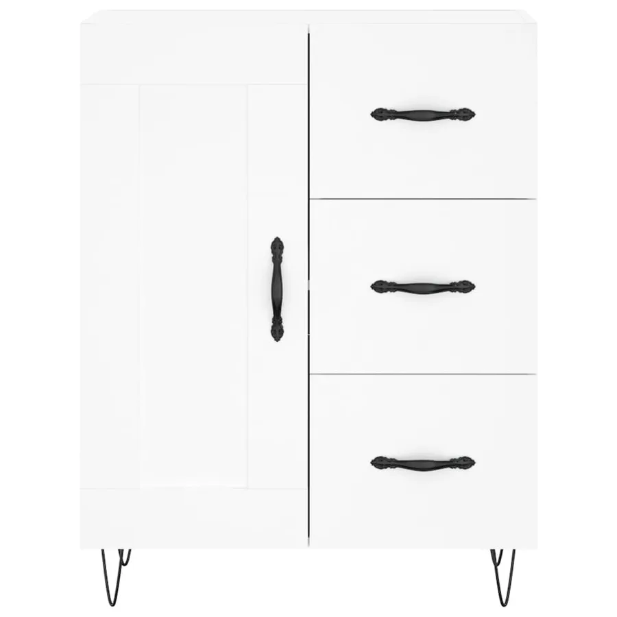 Buffet blanc 69,5x34x90 cm bois d'ingénierie - 5