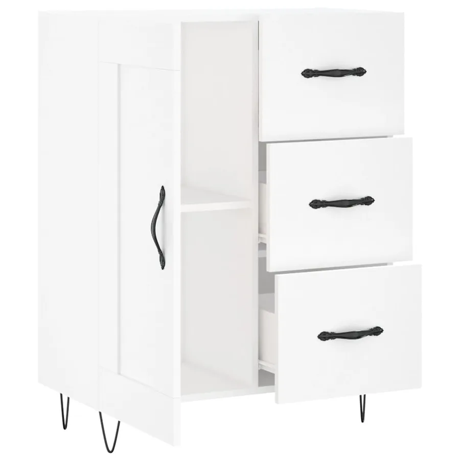 Buffet blanc 69,5x34x90 cm bois d'ingénierie - 6