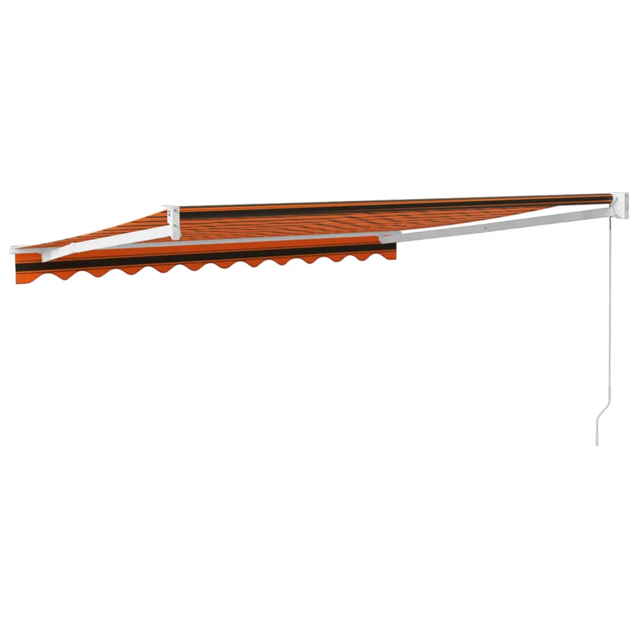 Auvent rétractable orange et marron 3x2,5 m tissu et aluminium - 5