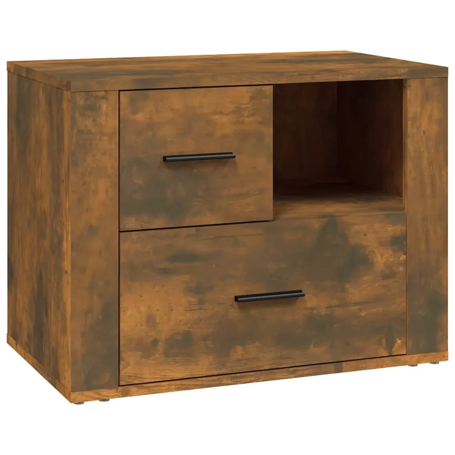 Table de chevet Chêne fumé 60x36x45 cm Bois d'ingénierie - 2