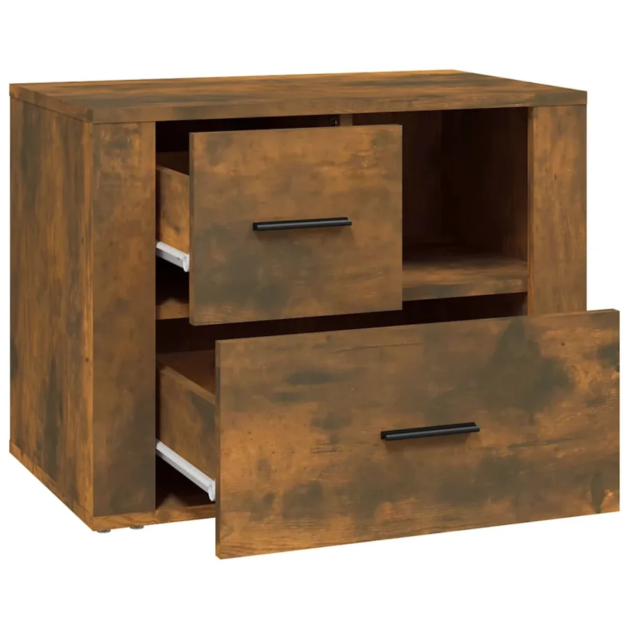 Table de chevet Chêne fumé 60x36x45 cm Bois d'ingénierie - 7