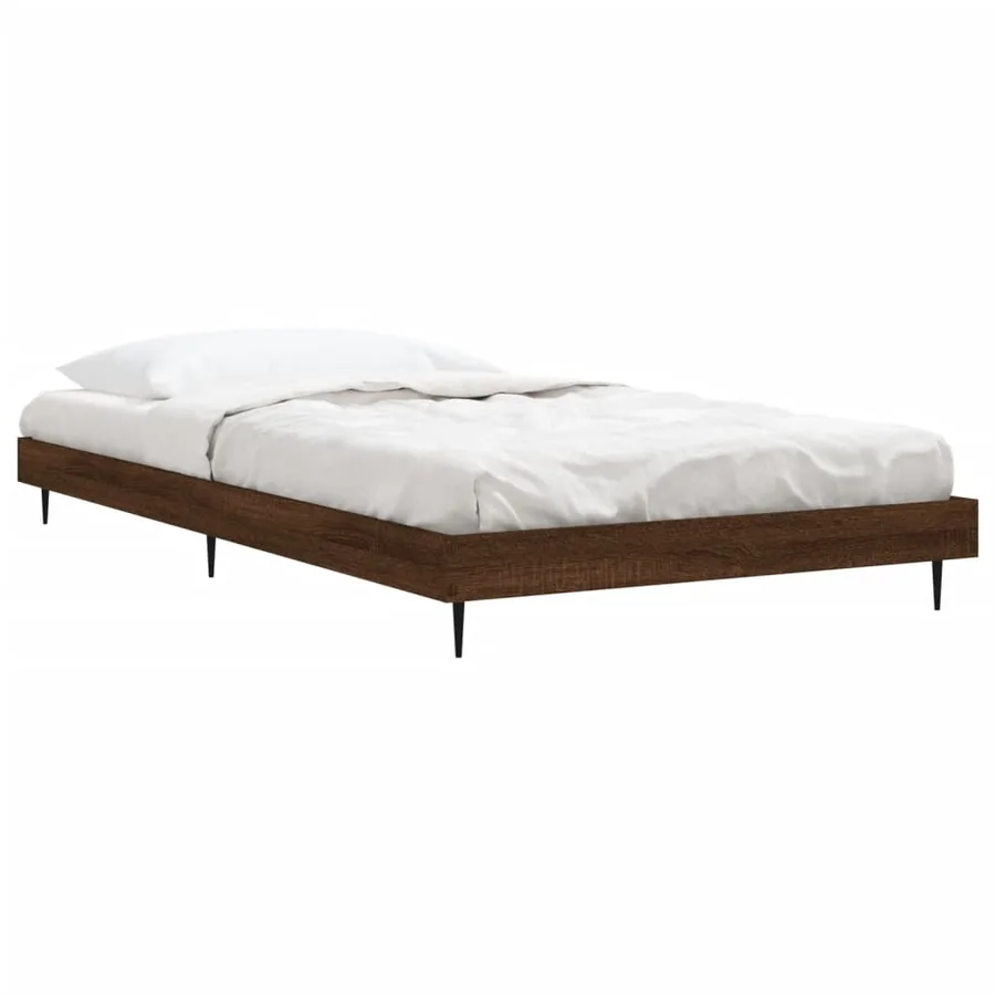 Cadre de lit sans matelas chêne marron 90x200cm bois ingénierie - 3