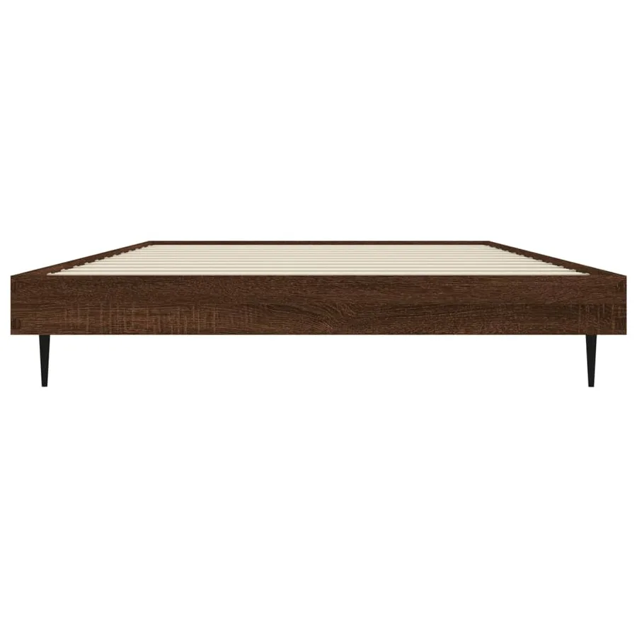 Cadre de lit sans matelas chêne marron 90x200cm bois ingénierie - 6