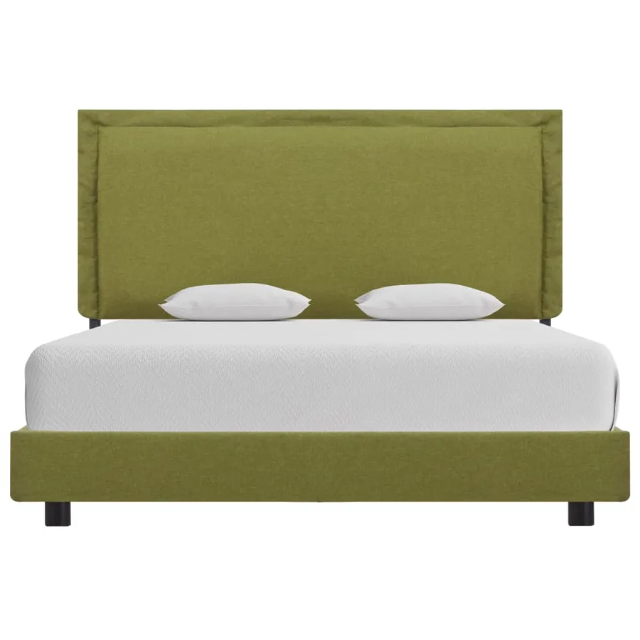 Cadre de lit sans matelas vert tissu 140x200 cm - 3