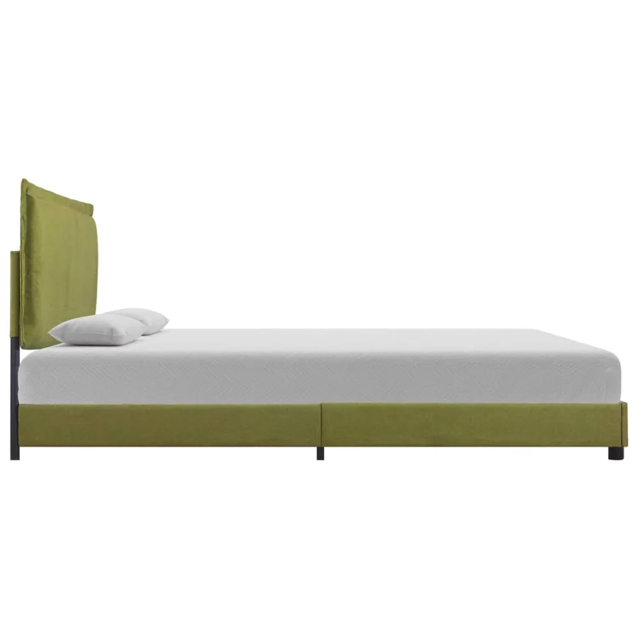 Cadre de lit sans matelas vert tissu 140x200 cm - 4