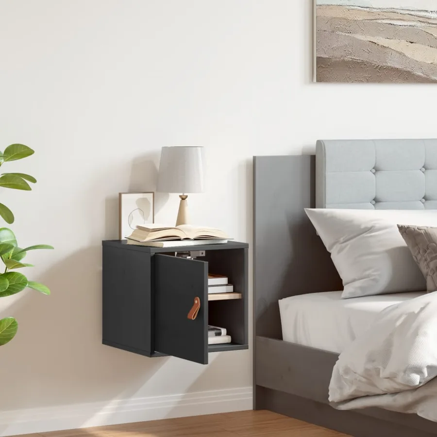 Armoire murale Gris 31,5x30x30 cm Bois de pin massif - 3