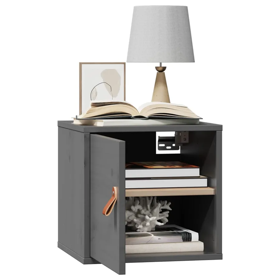 Armoire murale Gris 31,5x30x30 cm Bois de pin massif - 4