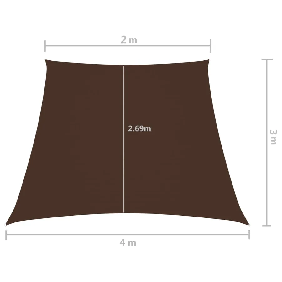 Voile de parasol Tissu Oxford trapèze 2/4x3 m Marron - 6