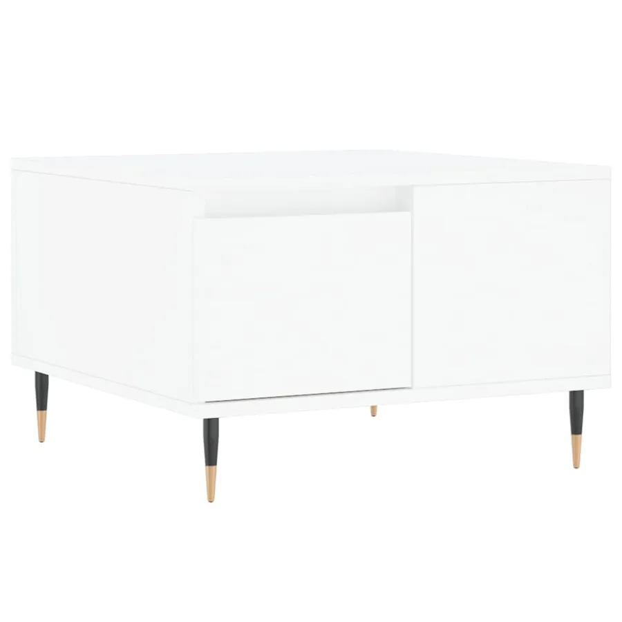 Table basse blanc 55x55x36,5 cm bois d'ingénierie - 2