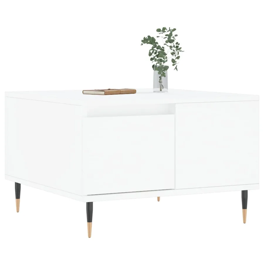 Table basse blanc 55x55x36,5 cm bois d'ingénierie - 3