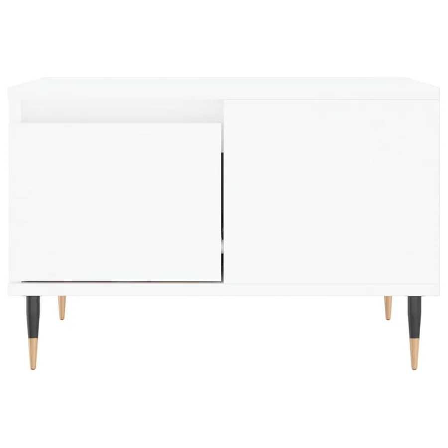 Table basse blanc 55x55x36,5 cm bois d'ingénierie - 5