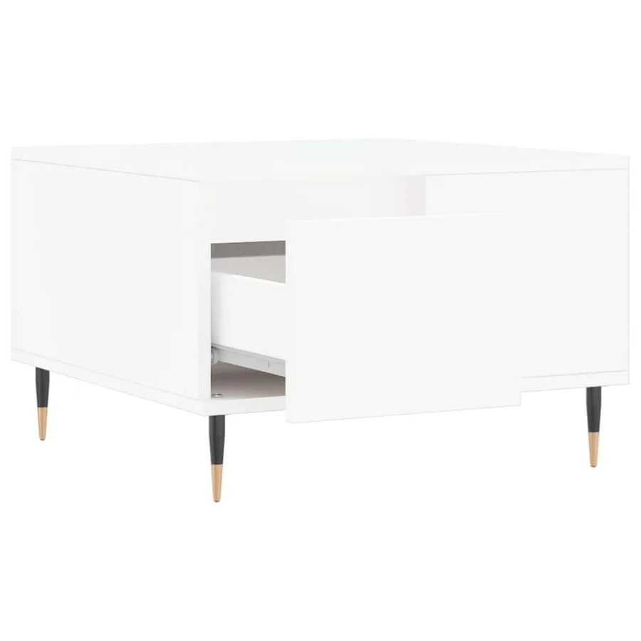 Table basse blanc 55x55x36,5 cm bois d'ingénierie - 6