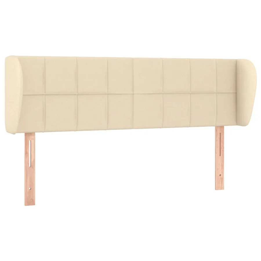 Tête de lit avec oreilles Crème 147x23x78/88 cm Tissu - 2