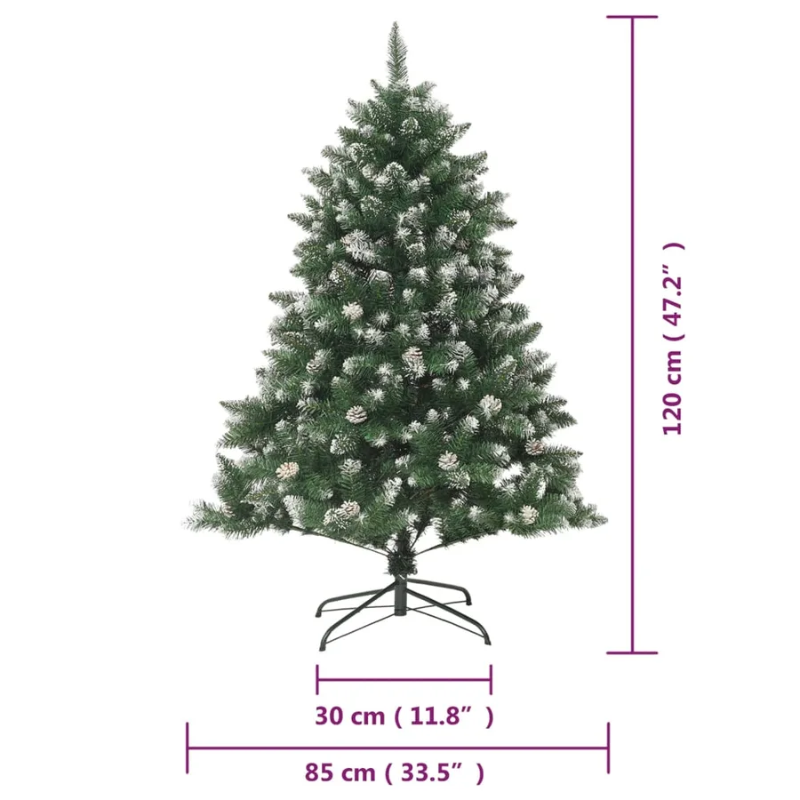 Sapin de Noël artificiel avec support 120 cm PVC - 9