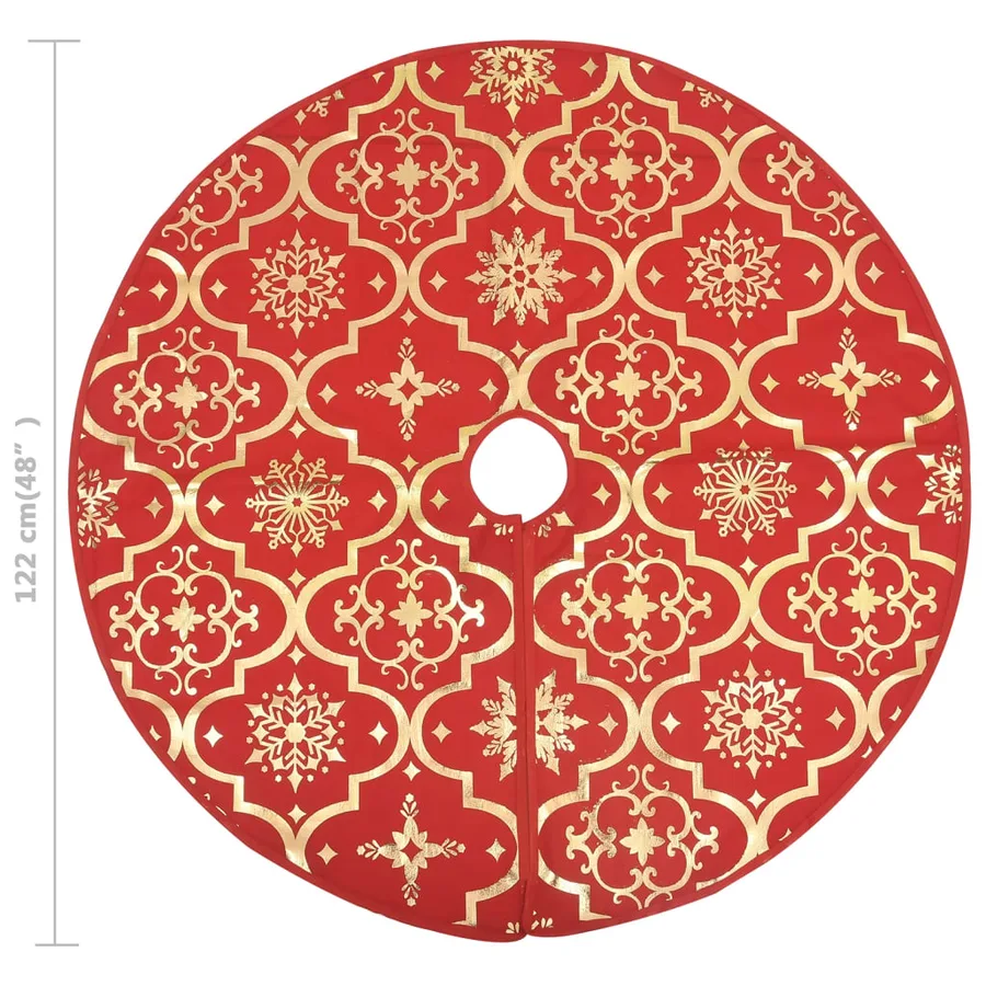 Jupe de sapin de Noël de luxe avec chaussette Rouge 122 cm Tissu - 8