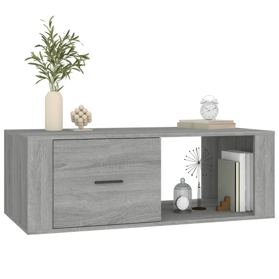 Table basse Sonoma gris 100x50,5x35 cm Bois d'ingénierie - 4