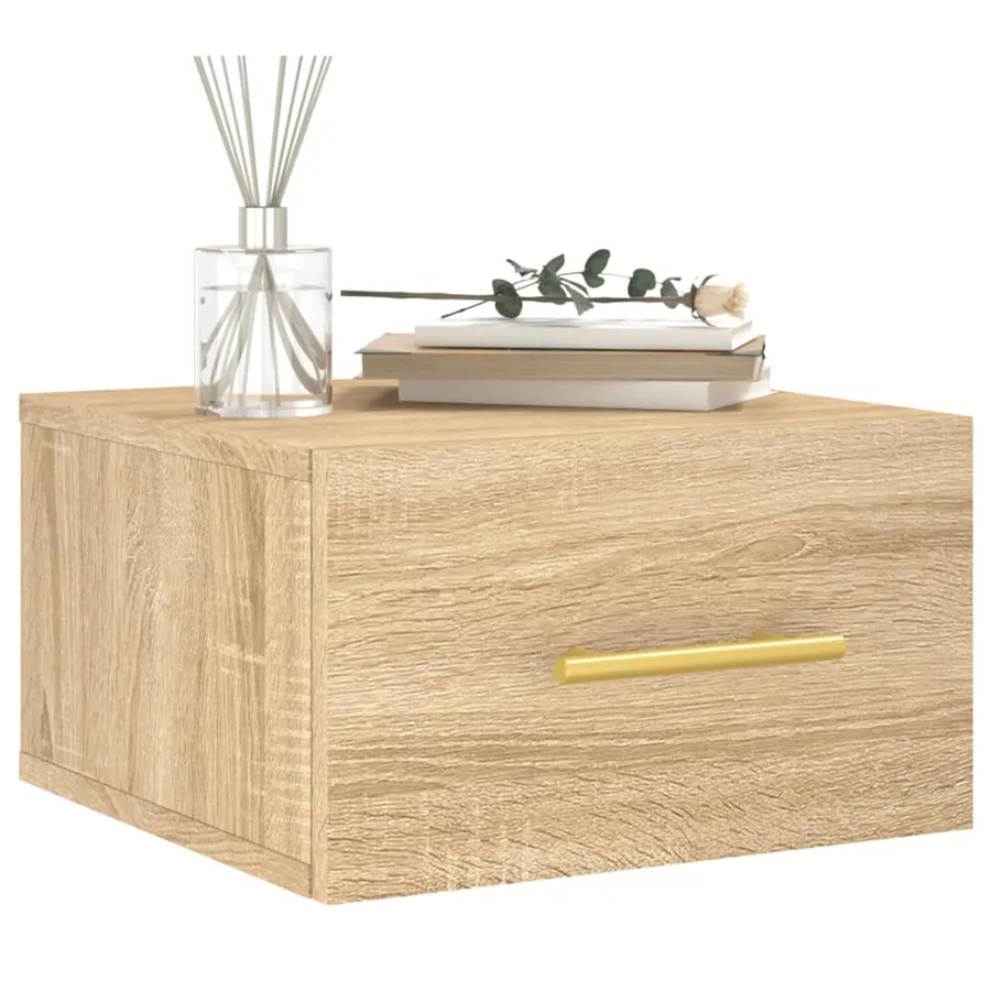 Table de chevet murale chêne sonoma 35x35x20 cm - 3