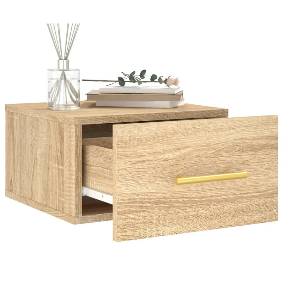 Table de chevet murale chêne sonoma 35x35x20 cm - 4