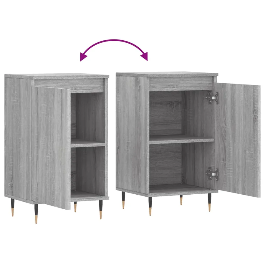Buffet sonoma gris 40x35x70 cm bois d'ingénierie - 10