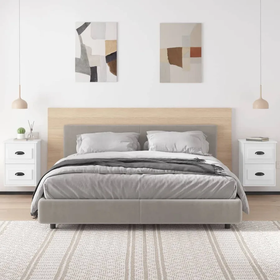 Tables de chevet murales 2 pcs blanc brillant 41,5x36x53 cm - 3